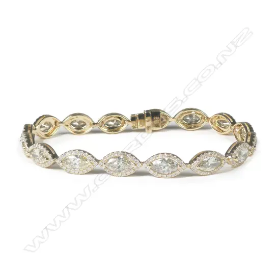 A 14ct gold and diamond bracelet
