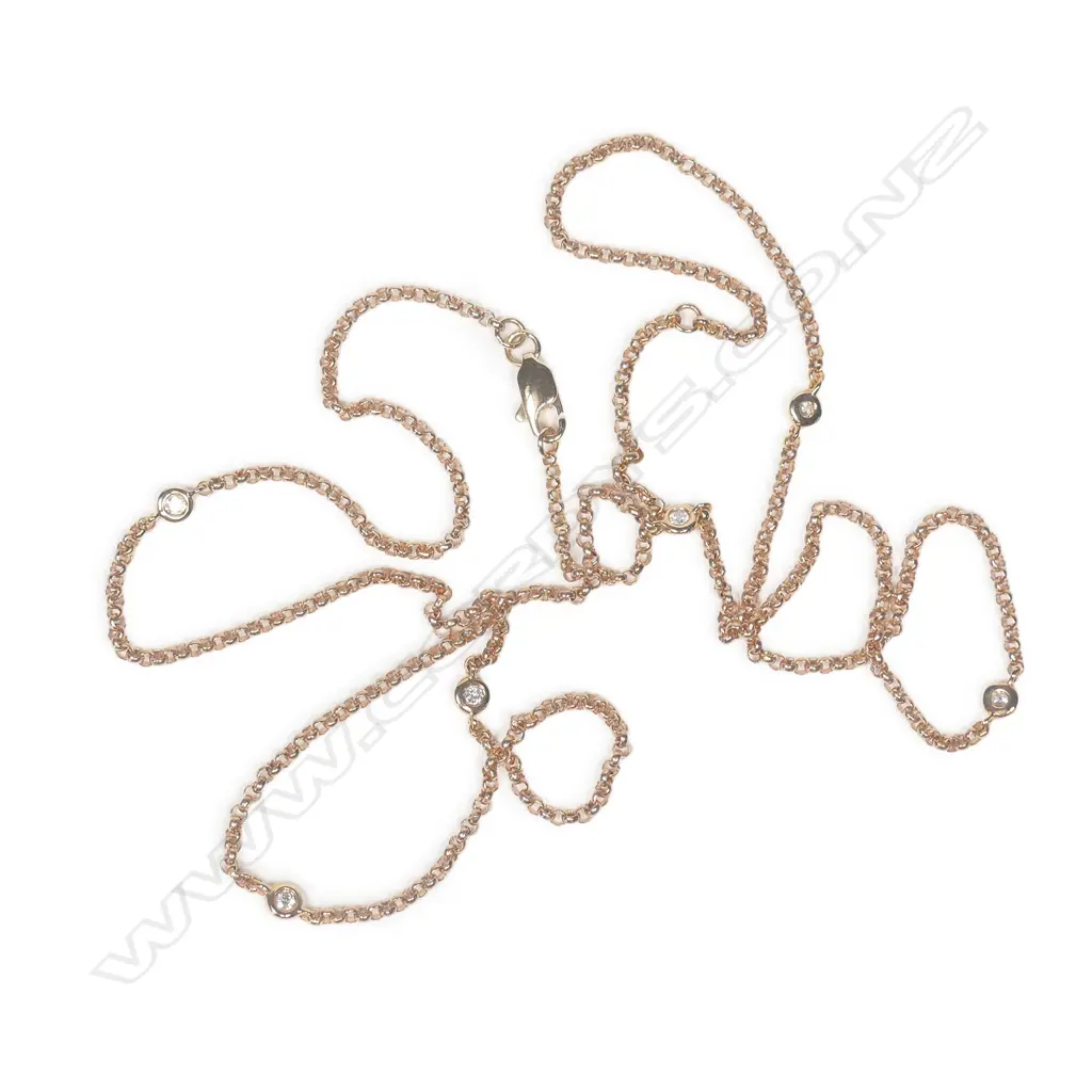 An 18ct rose gold and diamond chain Image 1++