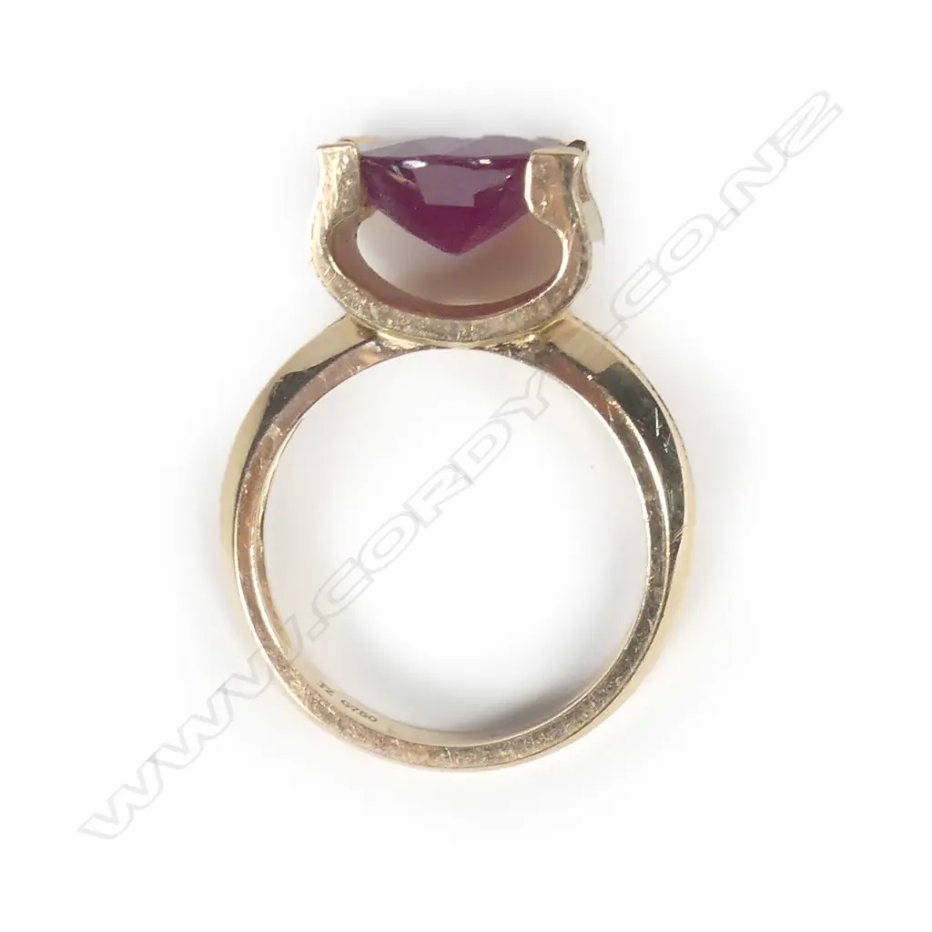 An 18ct rose gold ruby and diamond ring Image 1++