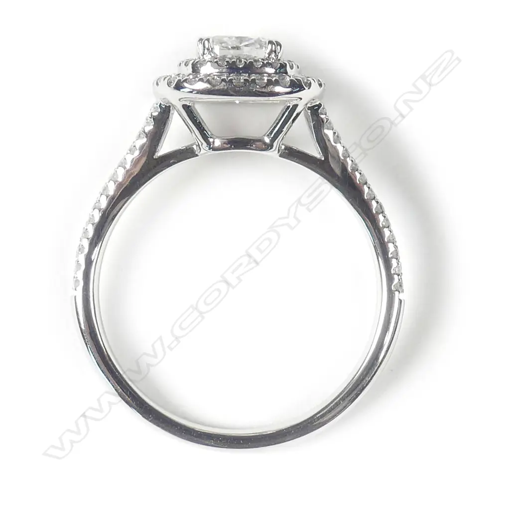 A platinum and diamond double halo ring Image 1++