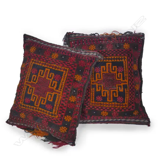 Two hand-knotted Persian cushions