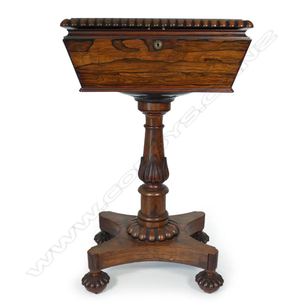A William IV rosewood teapoy signed 'John Barrow Nov. 13th 1841' Image 1++