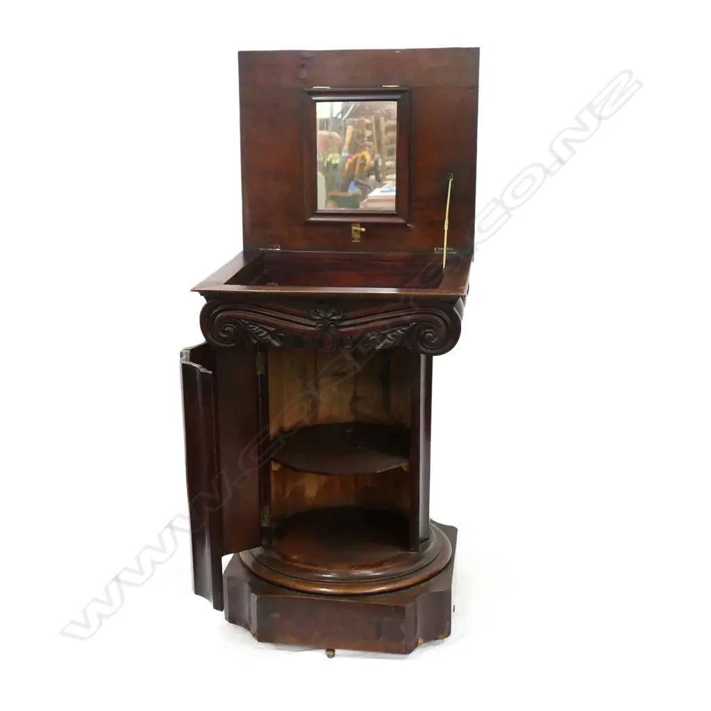 An unusual mahogany small cupboard and side table Image 1++