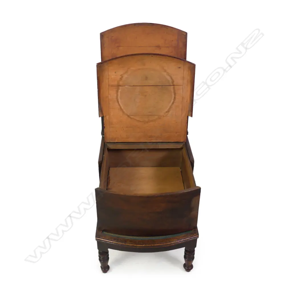 A set of late 19thC Georgian style mahogany library steps Image 1++