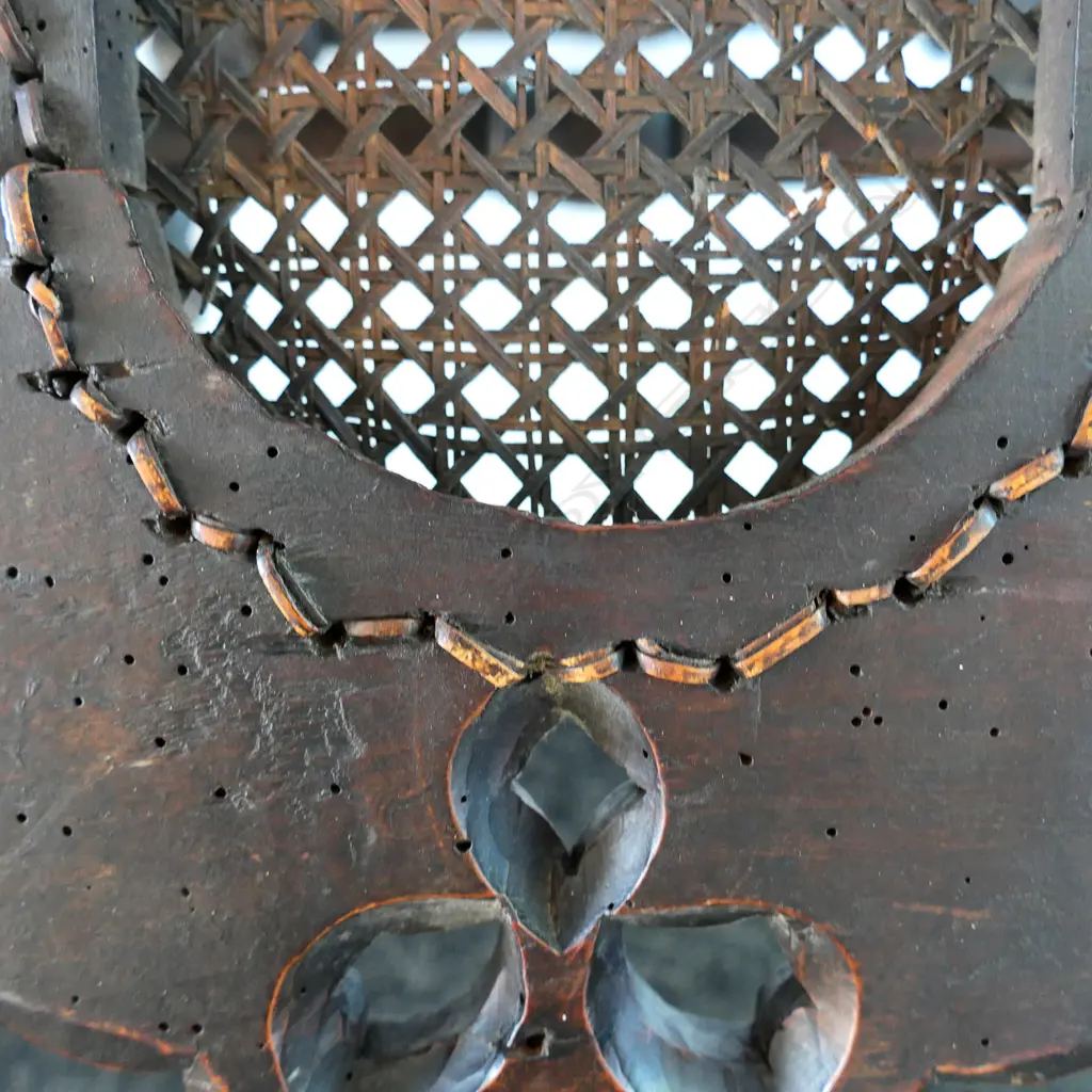 A pair of George III fruitwood Jacobean style chairs Image 1++