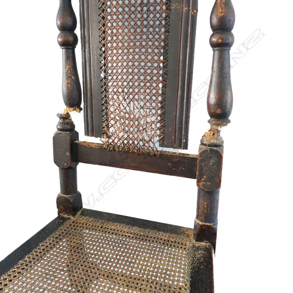 A pair of George III fruitwood Jacobean style chairs Image 1++
