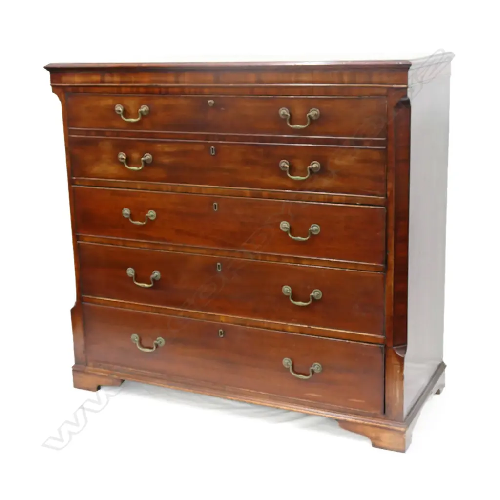 A Regency mahogany secretaire chest of drawers Image 1++