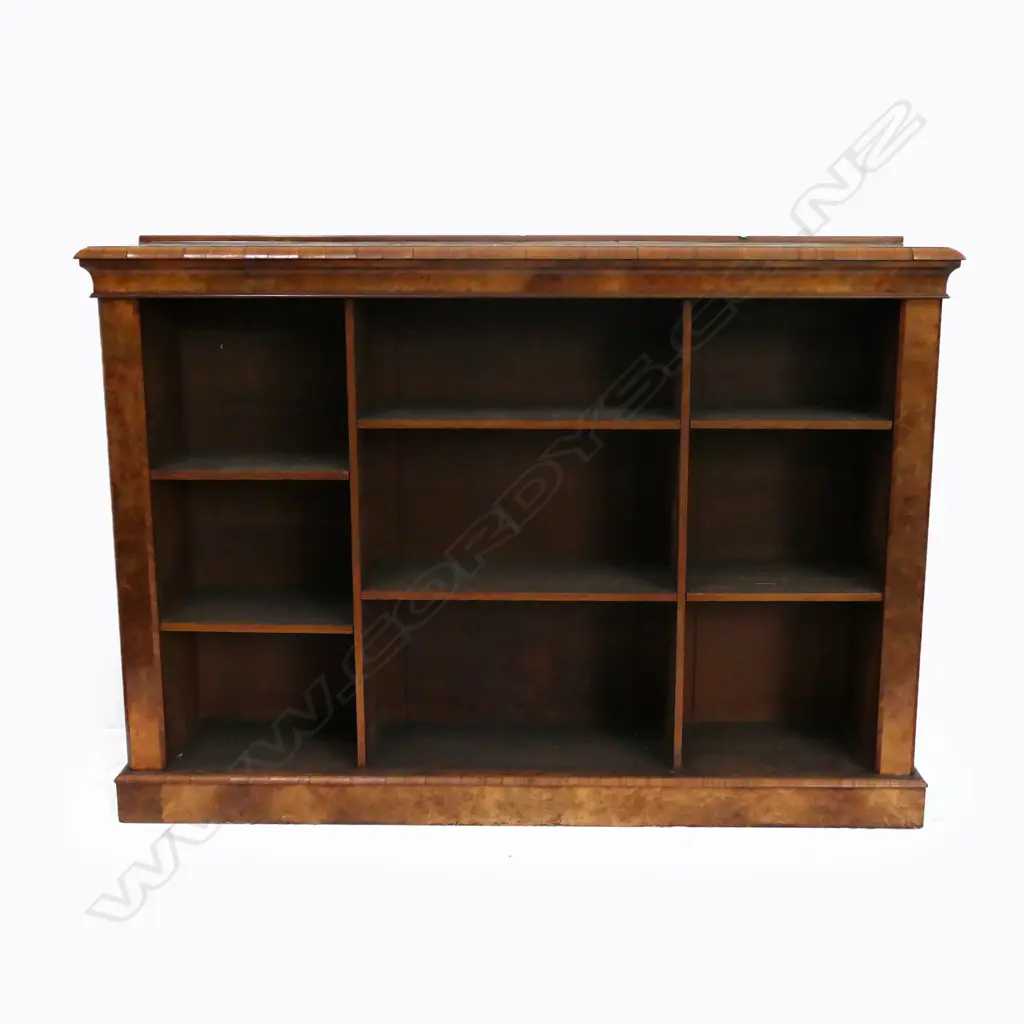 A late 1800s burr walnut bookcase Image 1++