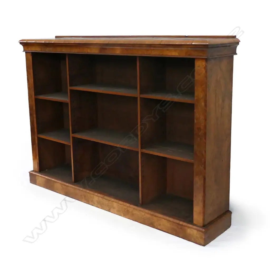 A late 1800s burr walnut bookcase Image 1++