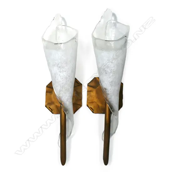 A pair of Italian Sil Lux Kingston wall lights