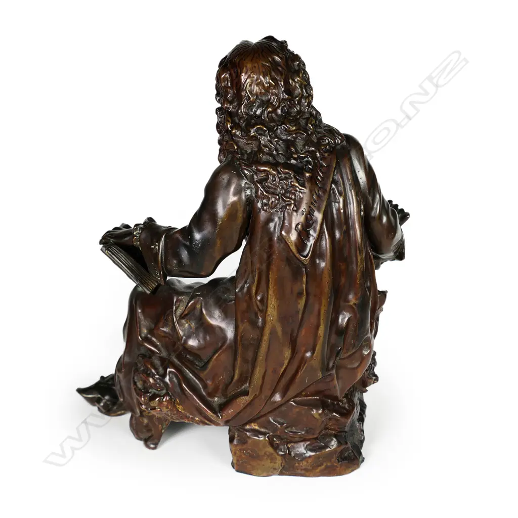 An antique French bronze of Jean de la Fontaine Image 1++