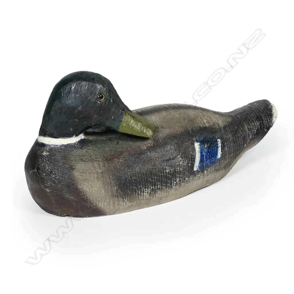 A good hand carved c.1930 14" Mallard Drake duck decoy Image 1++