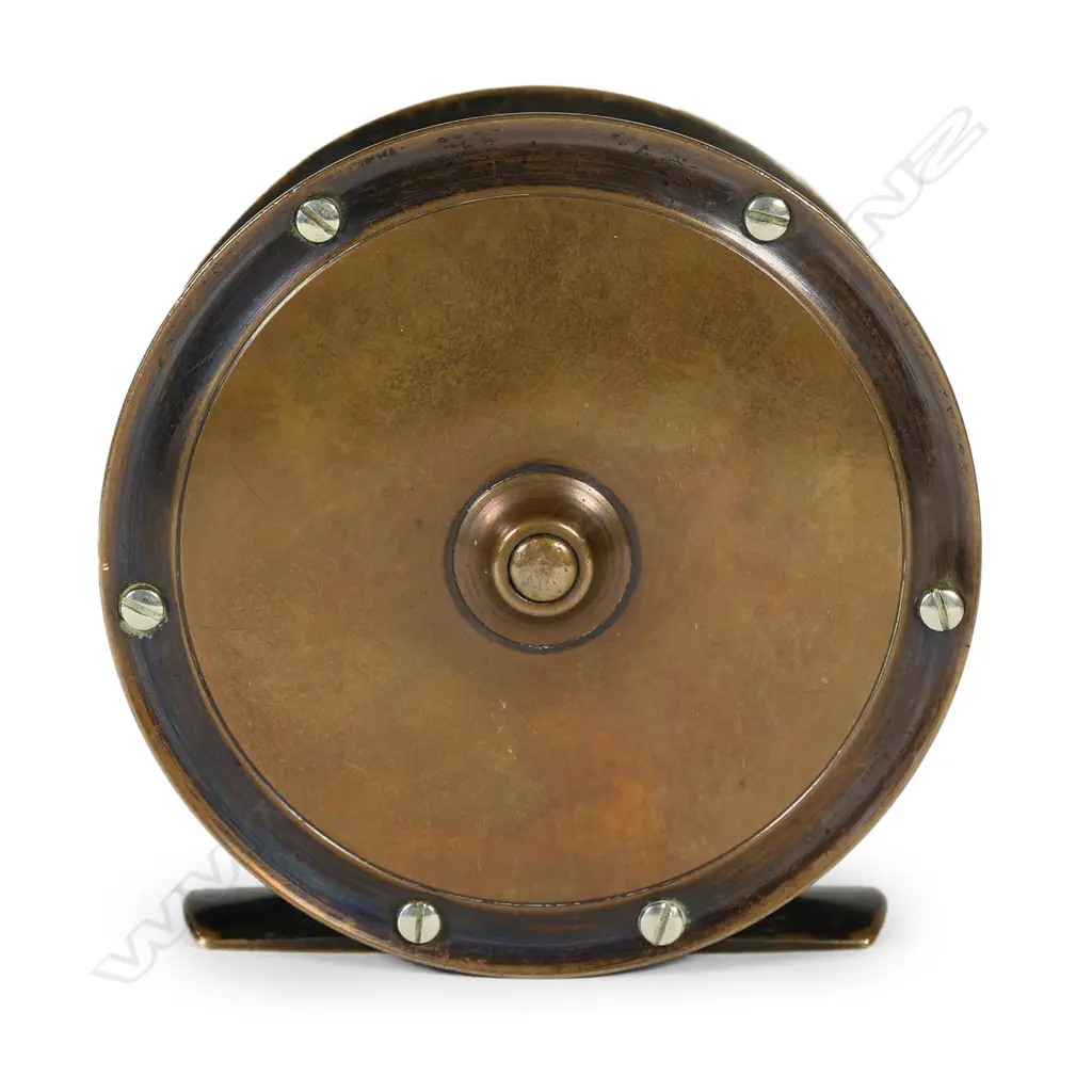 A rare c.1900 3" Manton & Co. of Calcutta brass fly reel Image 1++