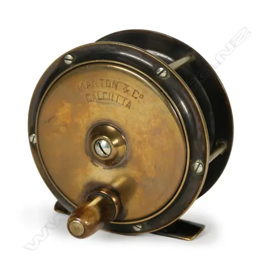 A rare c.1900 3" Manton & Co. of Calcutta brass fly reel