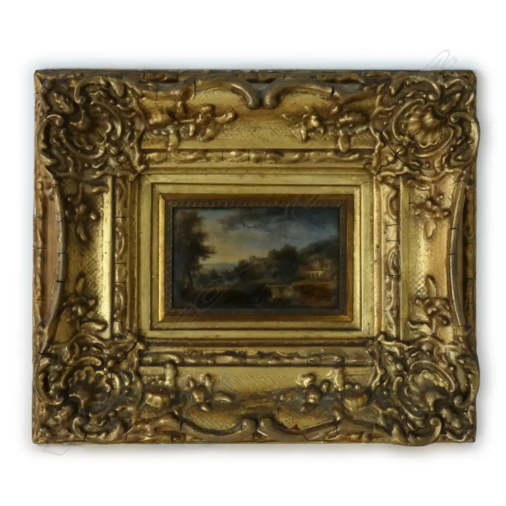 A pair of 19thC miniature oil paintings Image 1++