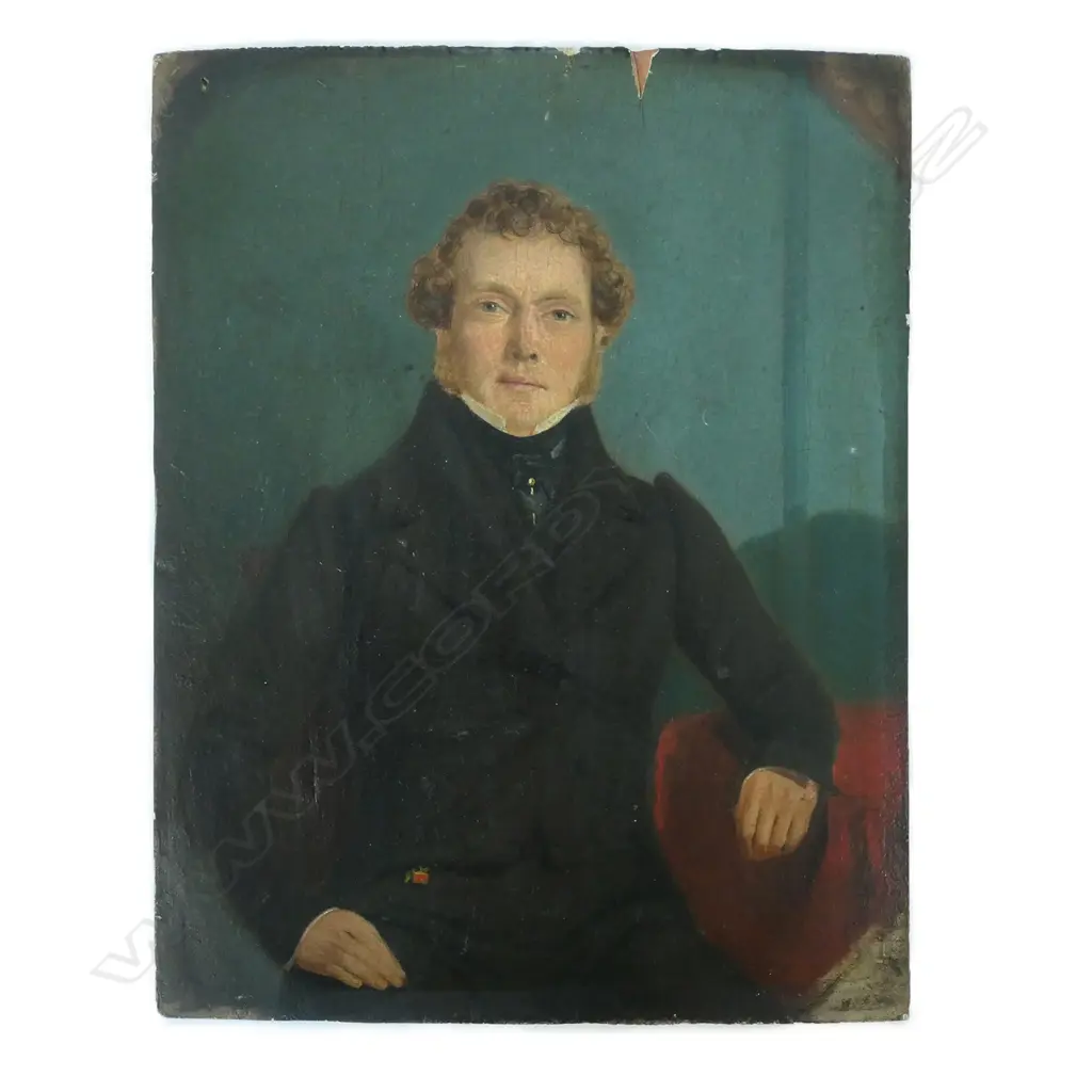 A 19thC portrait oil on board Image 1++