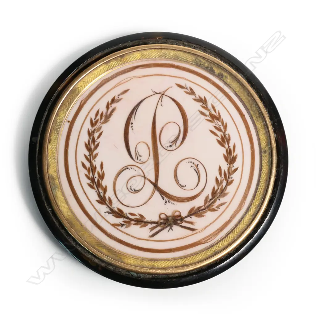 A Georgian tortoiseshell "in memoriam" trinket box lid Image 1++