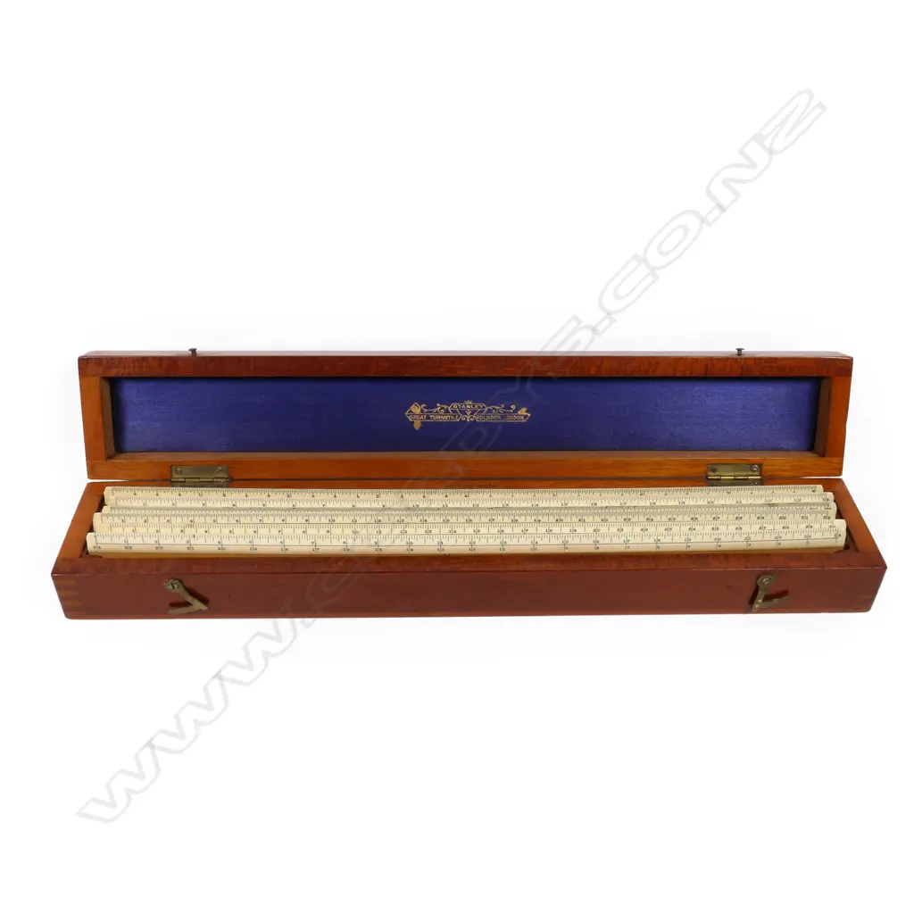 BOXED SET OF 6 STANLEY IVORY BOXWOOD RULES 12" Image 1++