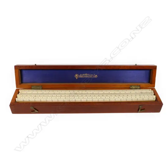 BOXED SET OF 6 STANLEY IVORY BOXWOOD RULES 12"