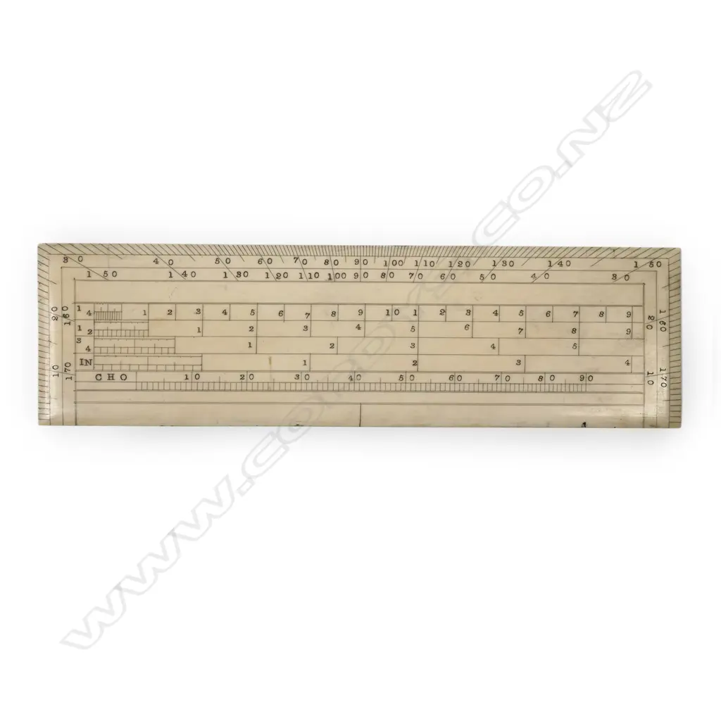 A mid-19thC ivory rectangular protractor Image 1++