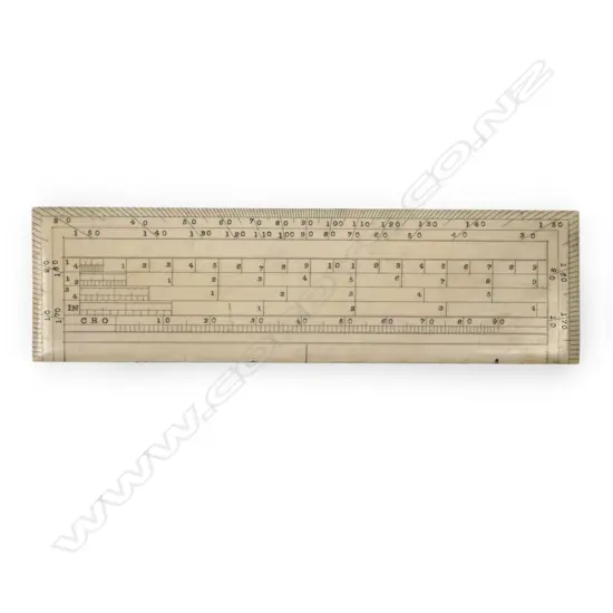A mid-19thC ivory rectangular protractor