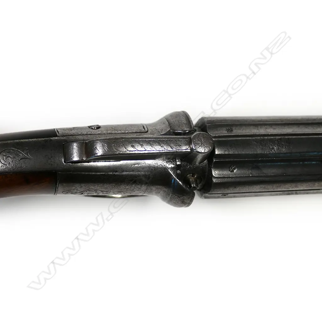 A good 19thC English pepper pot pistol Image 1++