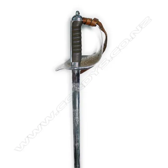 A George V parade sword in leather scabbard