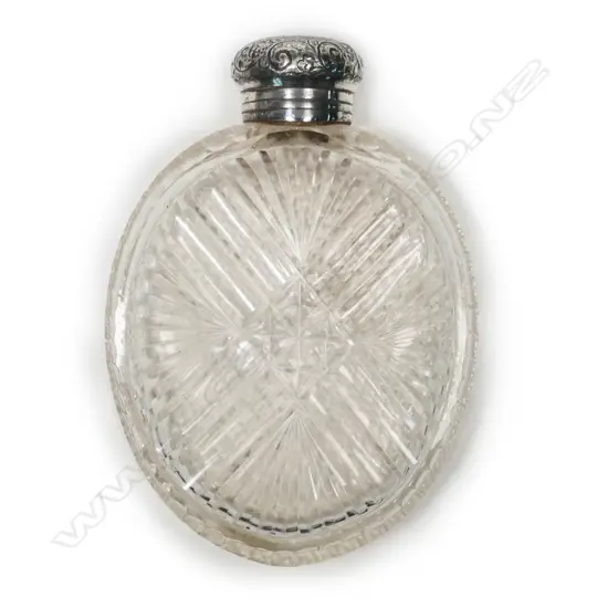 An early 1900s cut crystal perfume flask