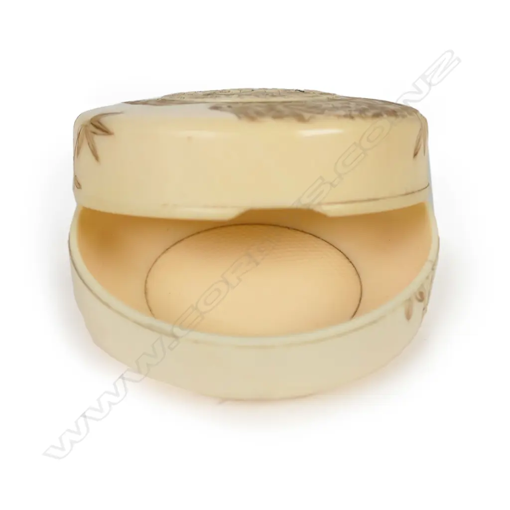 A Japanese Meiji carved ivory circular lidded trinket box Image 1++