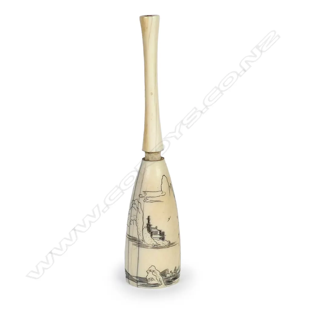 A Japanese carved ivory tall snuff bottle Image 1++