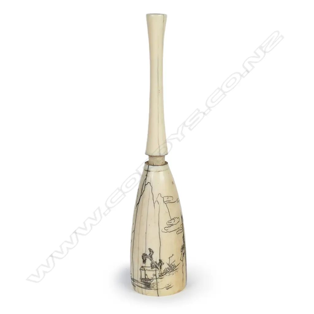 A Japanese carved ivory tall snuff bottle Image 1++