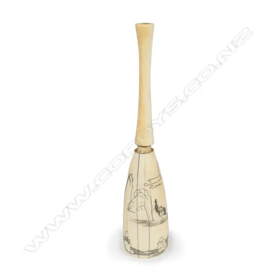 A Japanese carved ivory tall snuff bottle