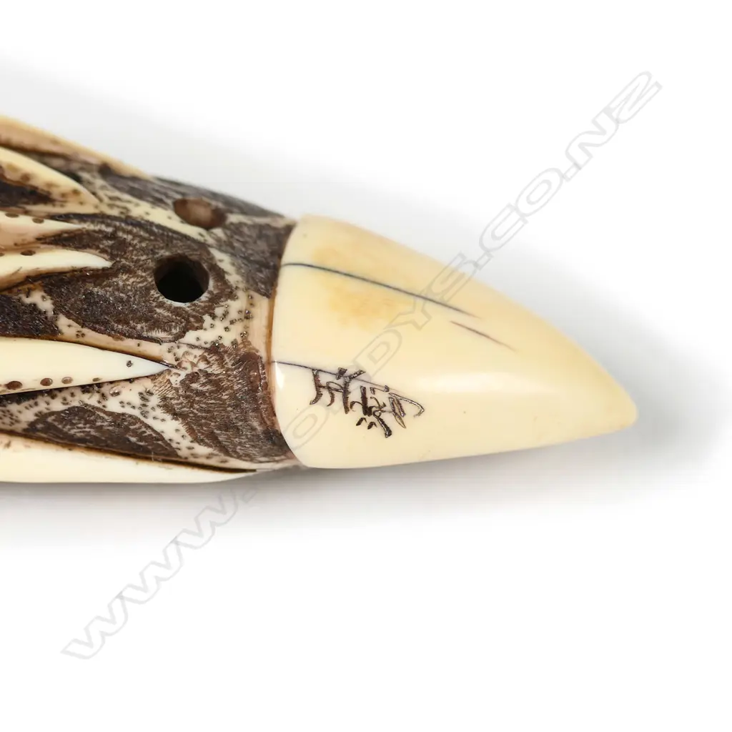 A Japanese carved ivory netsuke as a giant squid Image 1++