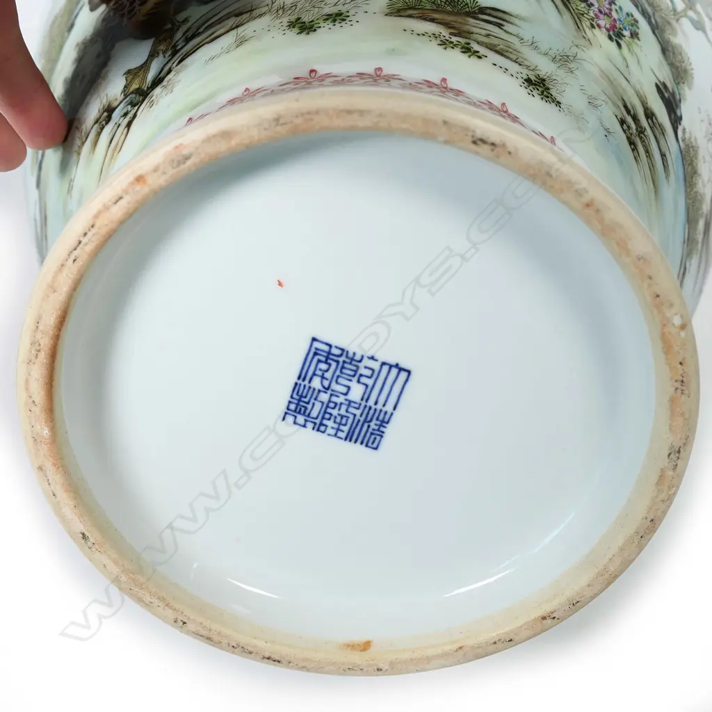 A large Chinese finely painted porcelain baluster vase Image 1++