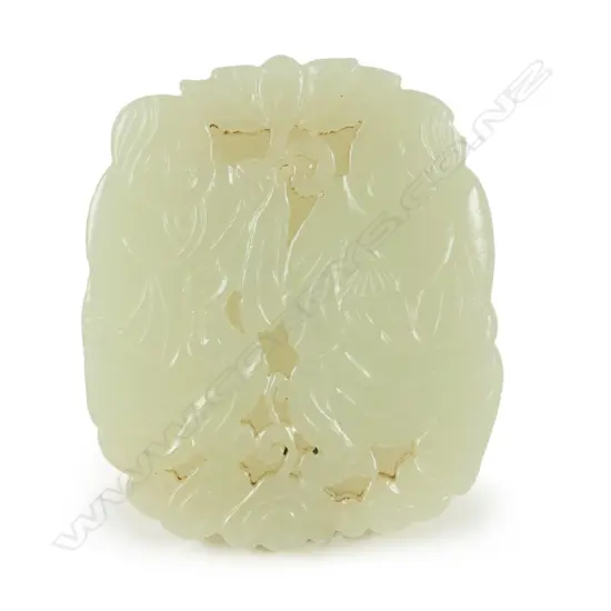 A c.1900 Chinese pale green jade carved pendant