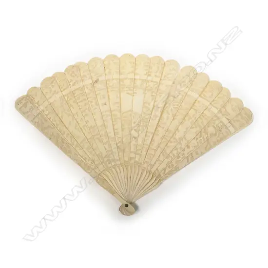 A late 19thC Chinese finely carved ivory brisé fan