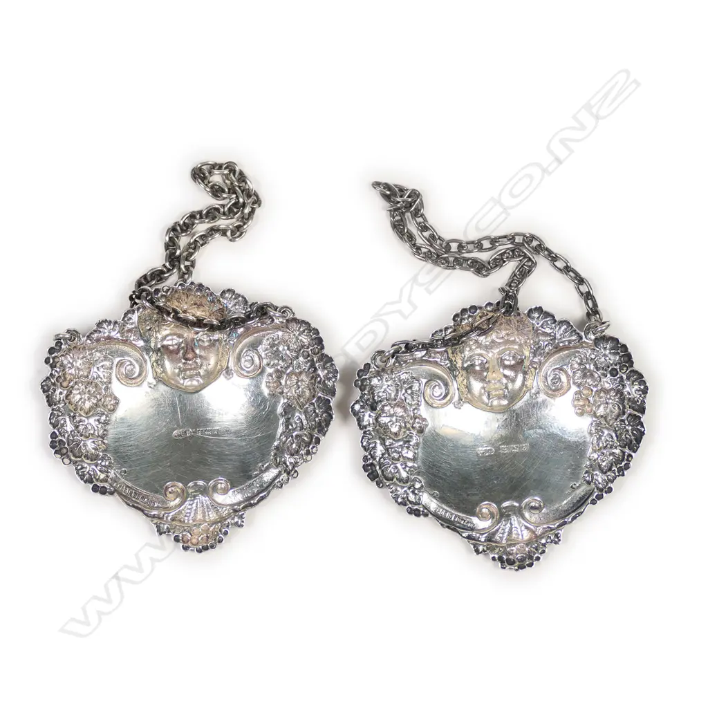 Two silver decanter tickets Image 1++