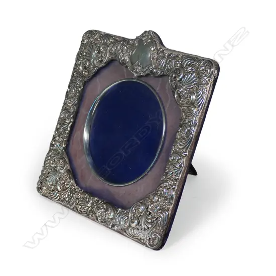 An Edwardian fancy silver photo framed