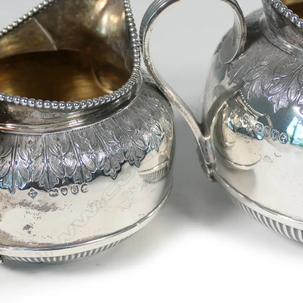 A Victorian silver four-piece tea service Image 1++