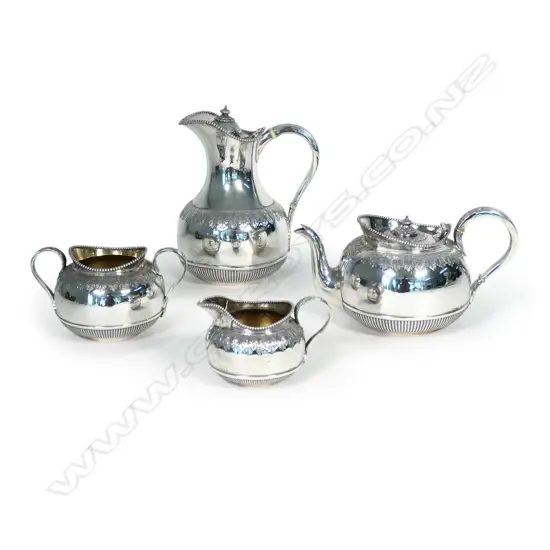 A Victorian silver four-piece tea service