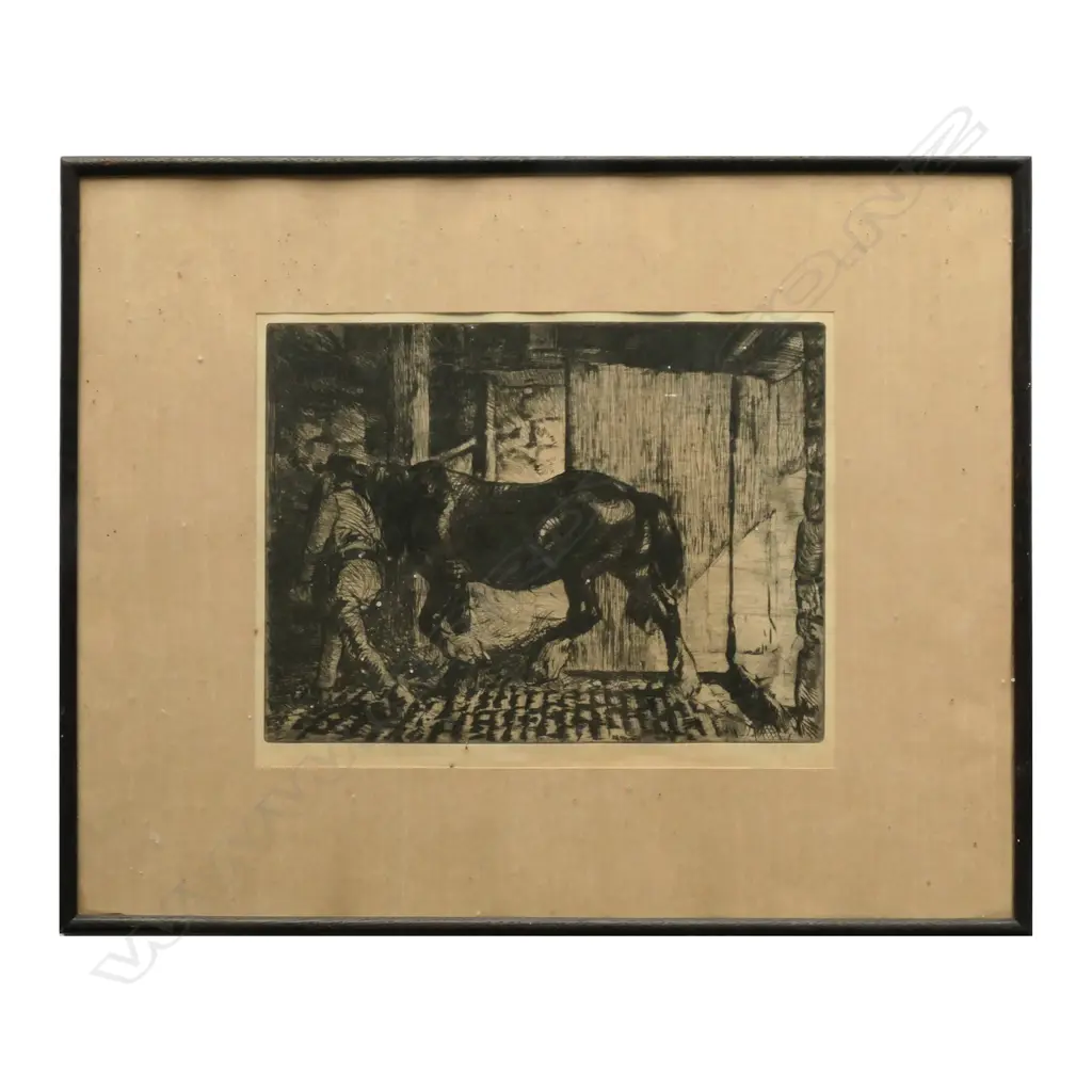 Edmund Blampied (UK 1886-1966) 'Returning to the Stable (1920)' Image 1++