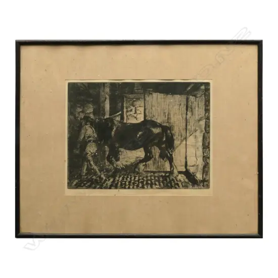 Edmund Blampied (UK 1886-1966) 'Returning to the Stable (1920)'