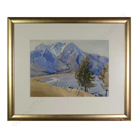 Olivia Spencer Bower (1905-82) South Island High Country Landscape