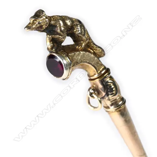A Victorian gold-plated watch key