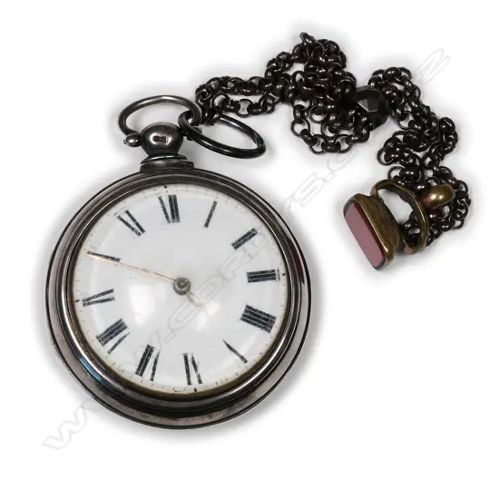 A William IV silver pair cased pocket watch