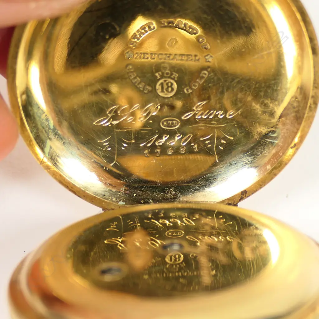 An 18ct gold Swiss hunter pocket watch by Henry Hoffmann Image 1++