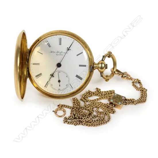 An 18ct gold Swiss hunter pocket watch by Henry Hoffmann