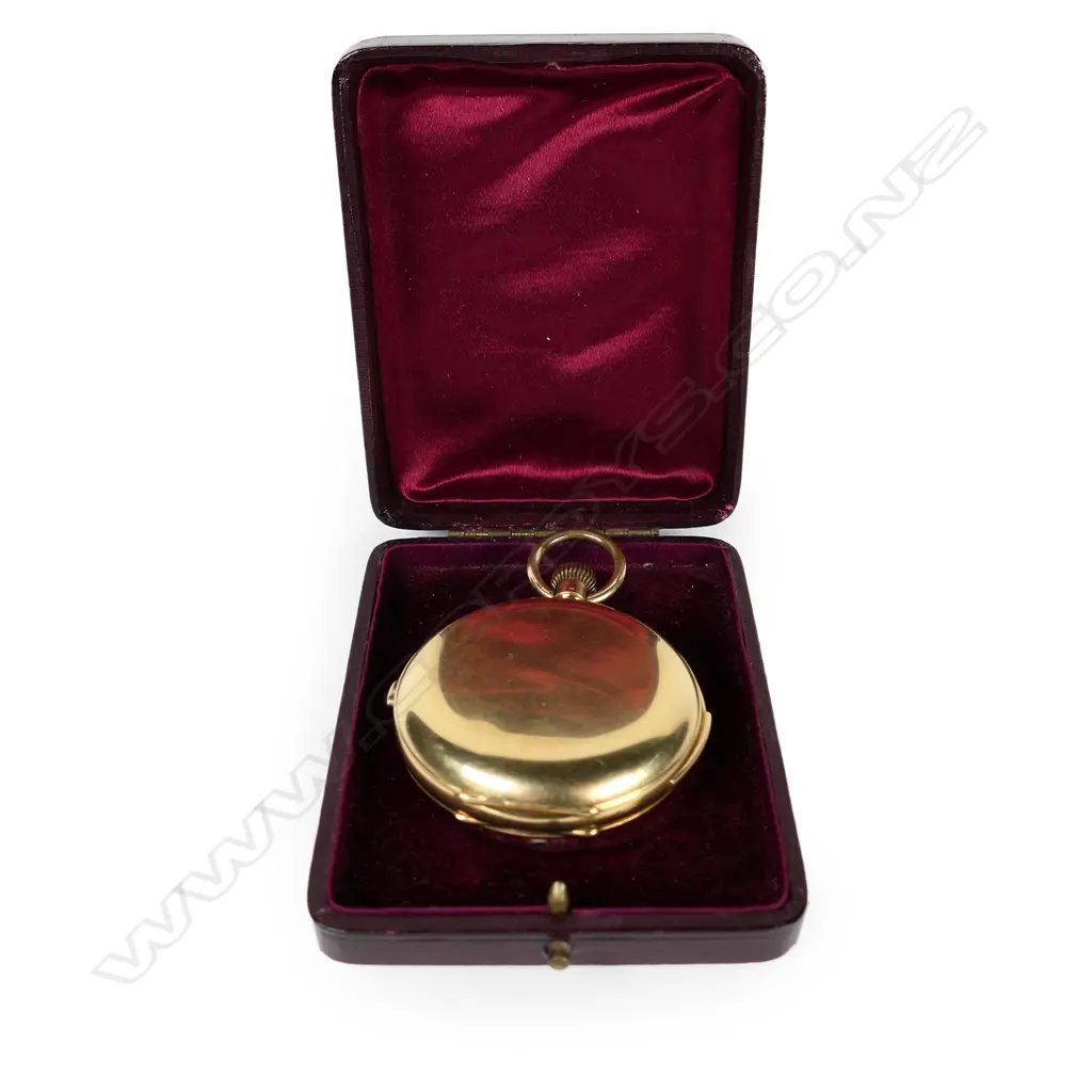 A quality early 20thC 18ct gold chronometer quarter repeater pocket watch Image 1++