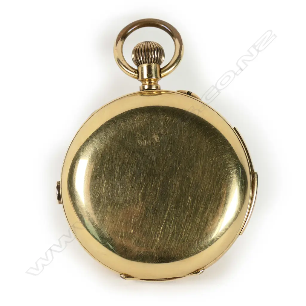 A quality early 20thC 18ct gold chronometer quarter repeater pocket watch Image 1++
