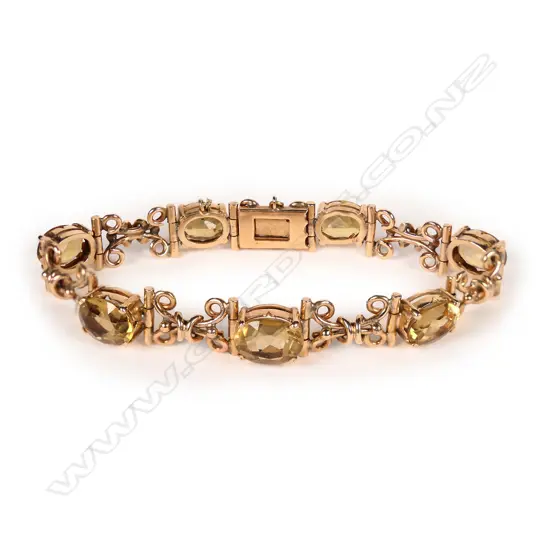 An 18ct rose gold and citrine bracelet